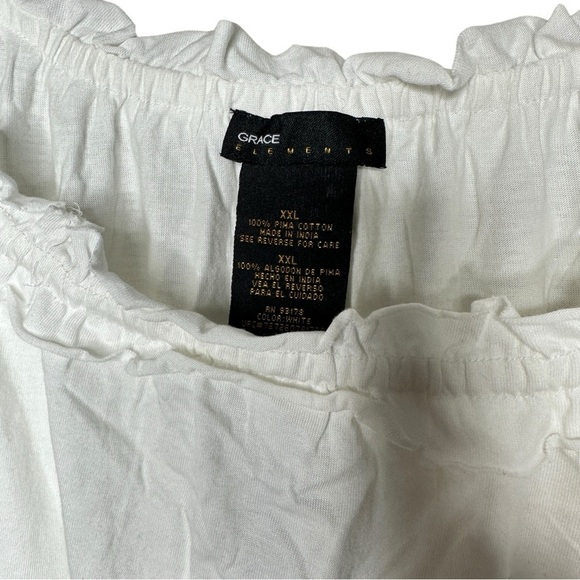 Grace Elements‎ White Short Sleeve Ruffle Neck & Sleeve Casual Top Size XXL - Picture 3 of 4